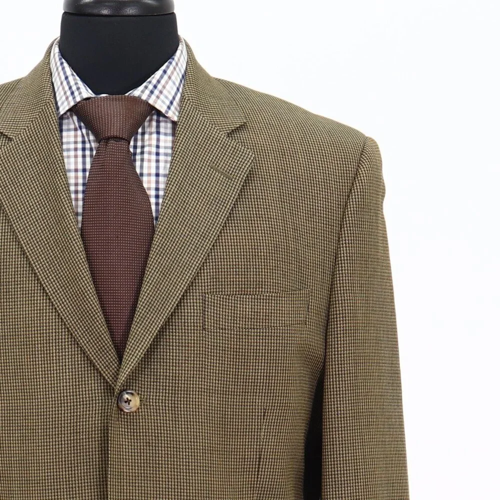 Jack Victor 42L Brown HT 3-Button Sport Coat Blazer Jacket P563